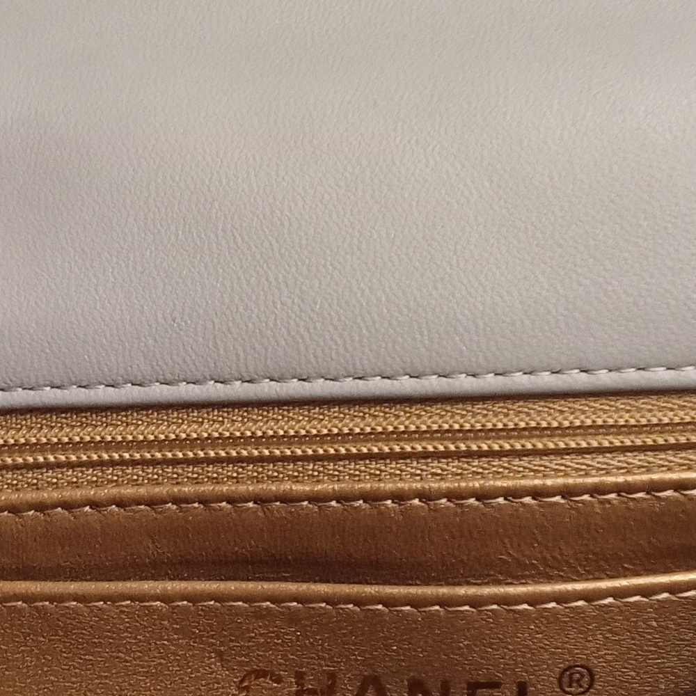Chanel Pearl Crush Mini Rectangular Flap Bag Light Grey Lambskin - Picture 9 of 11